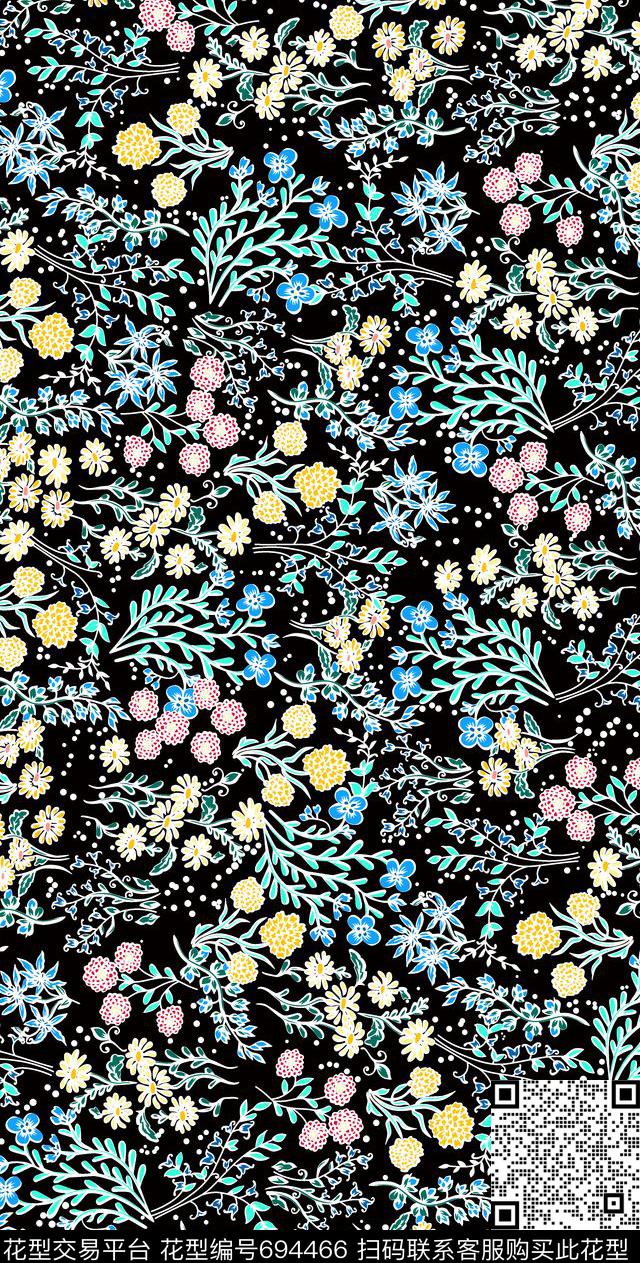 欧美花朵传统实色传统印花华亿平台下载（图片编号: 694466） - 瓦栏（Walan）