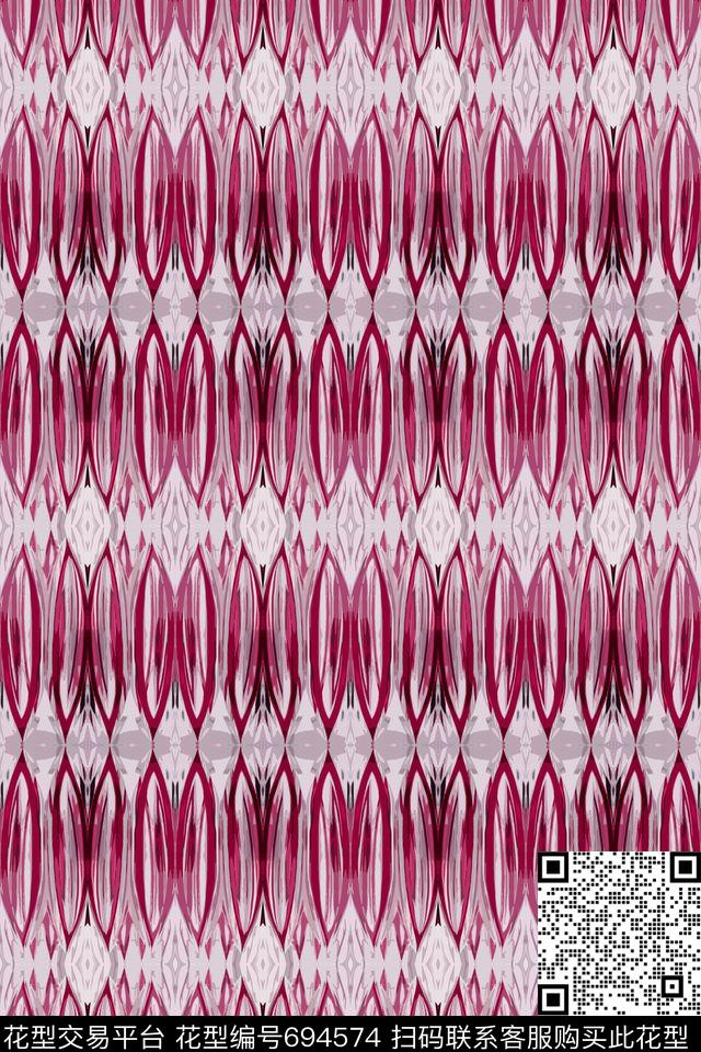 休闲风抽象图案条纹混搭数码印花华亿平台下载（图片编号: 694574） - 瓦栏（Walan）