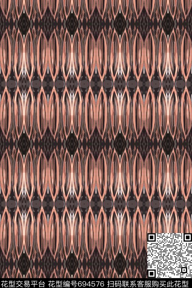 休闲风抽象图案条纹混搭数码印花华亿平台下载（图片编号: 694576） - 瓦栏（Walan）