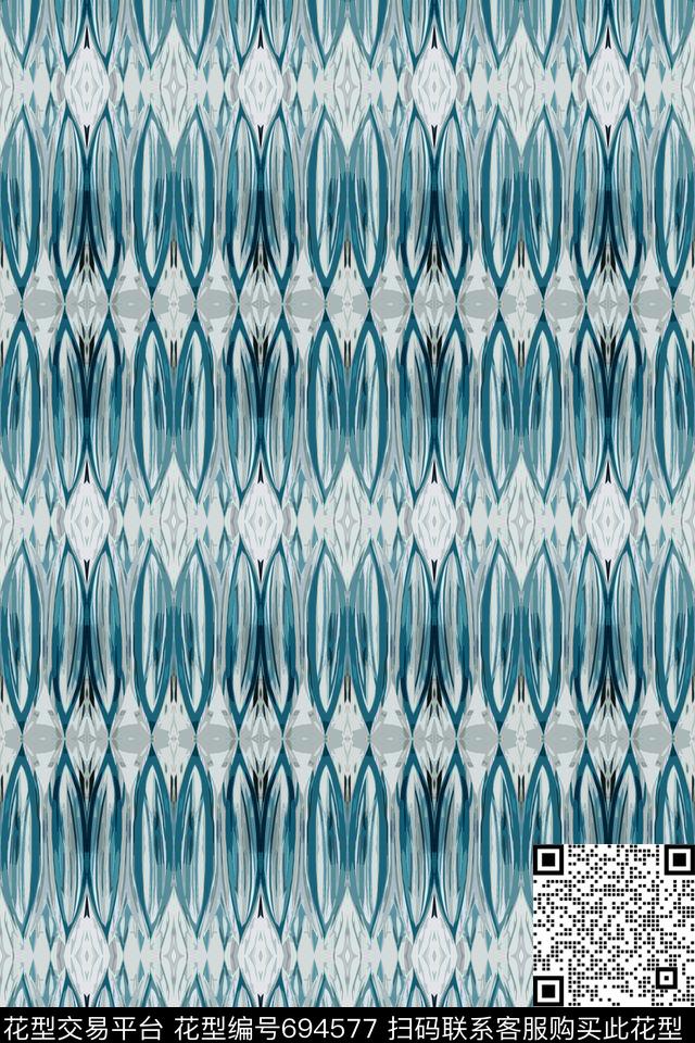 休闲风抽象图案条纹混搭数码印花华亿平台下载（图片编号: 694577） - 瓦栏（Walan）