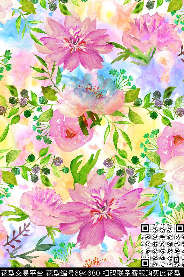 零点--女装水彩零点--家纺数码印花华亿平台下载（图片编号: 694680） - 瓦栏（Walan）