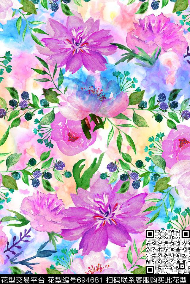 零点--女装水彩零点--家纺数码印花华亿平台下载（图片编号: 694681） - 瓦栏（Walan）