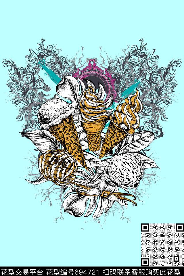 T恤女装抽象传统印花华亿平台下载（图片编号: 694721） - 瓦栏（Walan）