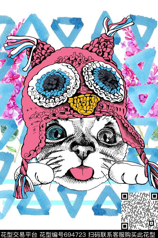 猫T恤女装数码印花华亿平台下载（图片编号: 694723） - 瓦栏（Walan）