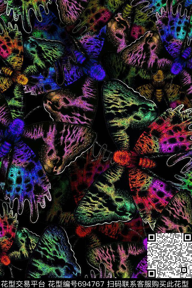 蝴蝶女装肌理数码印花华亿平台下载（图片编号: 694767） - 瓦栏（Walan）