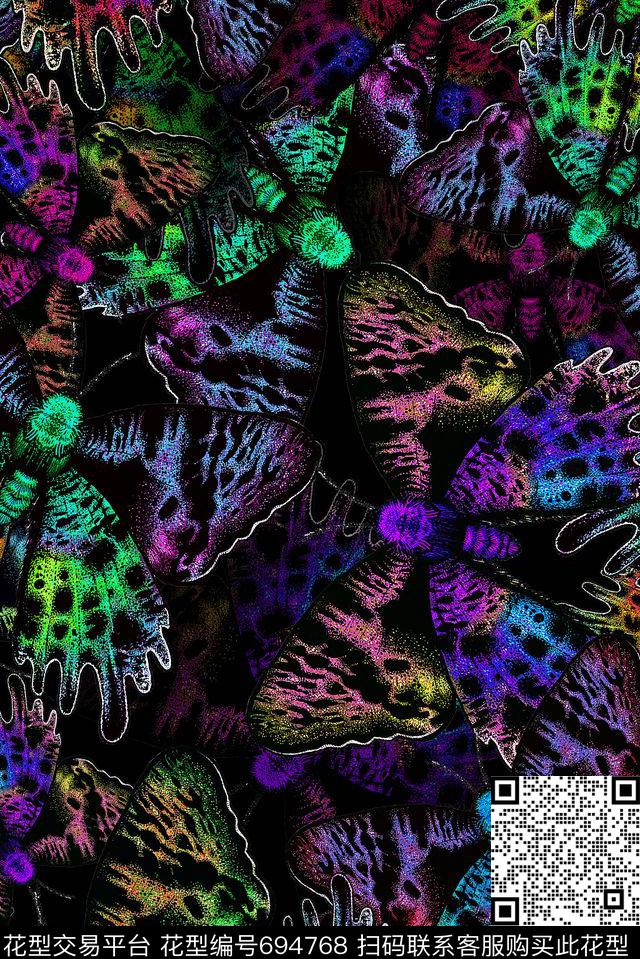 蝴蝶女装肌理数码印花华亿平台下载（图片编号: 694768） - 瓦栏（Walan）