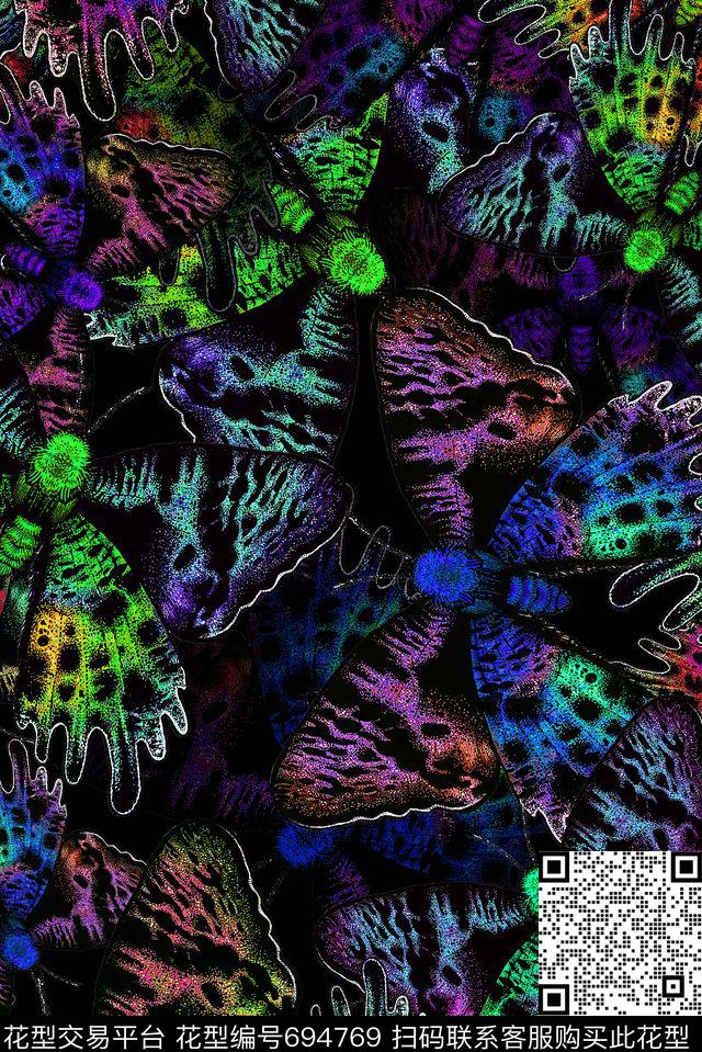 蝴蝶女装肌理数码印花华亿平台下载（图片编号: 694769） - 瓦栏（Walan）