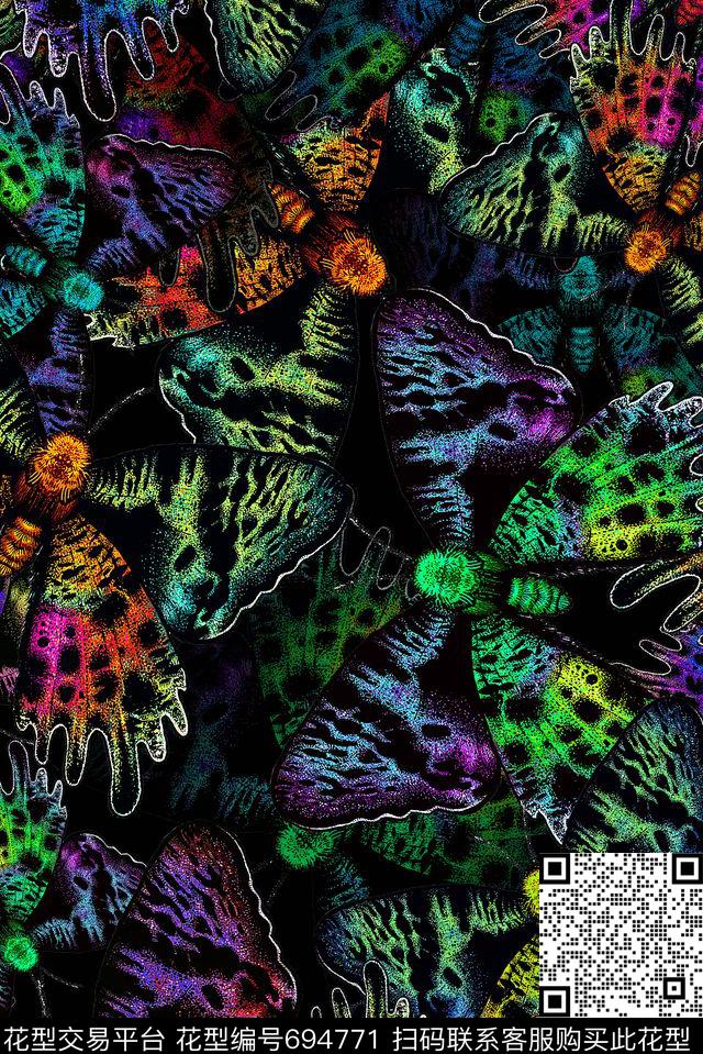 蝴蝶女装肌理数码印花华亿平台下载（图片编号: 694771） - 瓦栏（Walan）