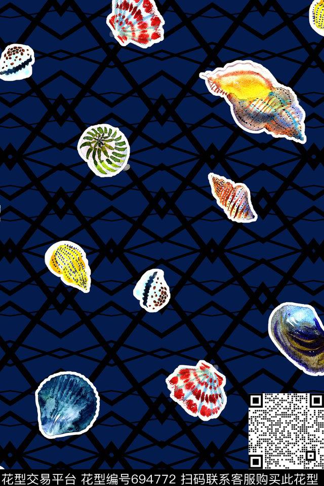 男装童装贝壳数码印花华亿平台下载（图片编号: 694772） - 瓦栏（Walan）