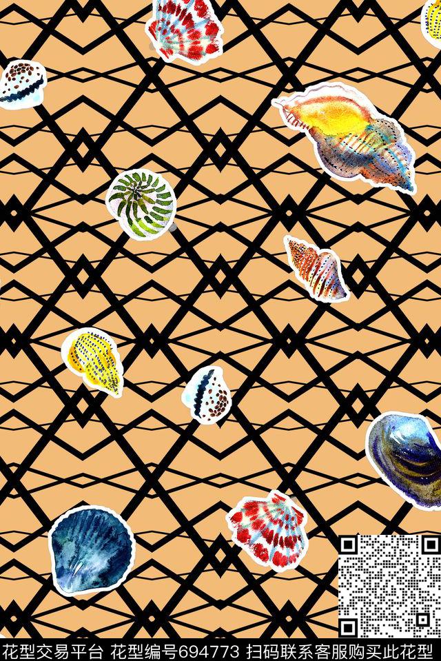 男装童装贝壳数码印花华亿平台下载（图片编号: 694773） - 瓦栏（Walan）