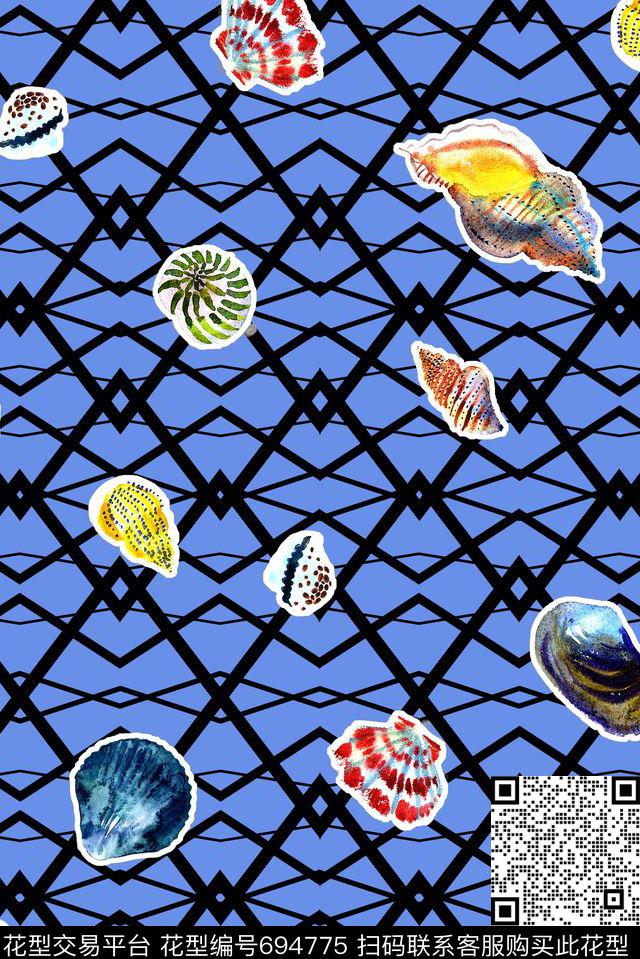 男装童装贝壳数码印花华亿平台下载（图片编号: 694775） - 瓦栏（Walan）