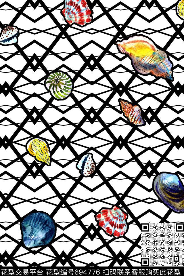 男装童装贝壳数码印花华亿平台下载（图片编号: 694776） - 瓦栏（Walan）