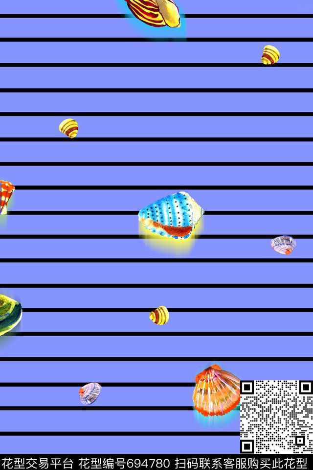 女装童装贝壳数码印花华亿平台下载（图片编号: 694780） - 瓦栏（Walan）