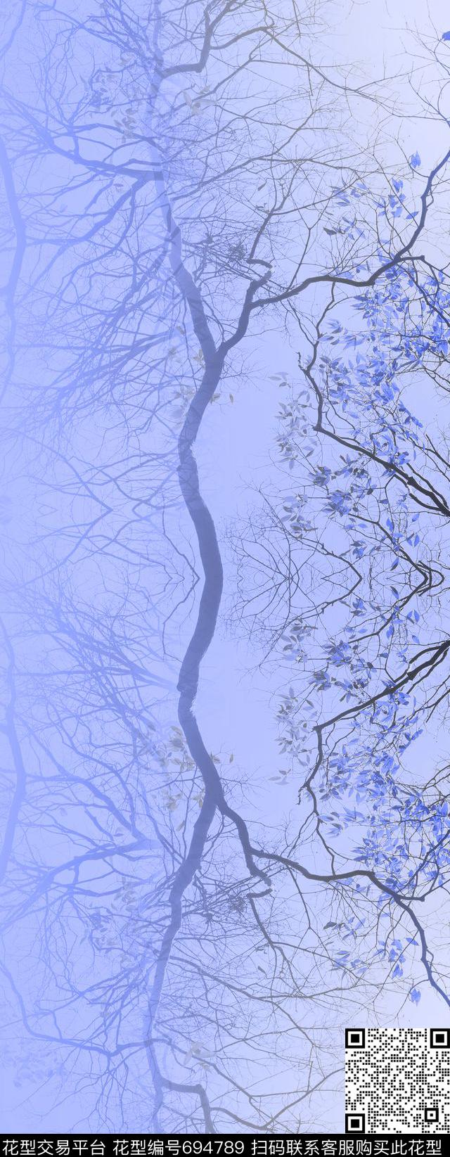 枝条树枝数码印花华亿平台下载（图片编号: 694789） - 瓦栏（Walan）