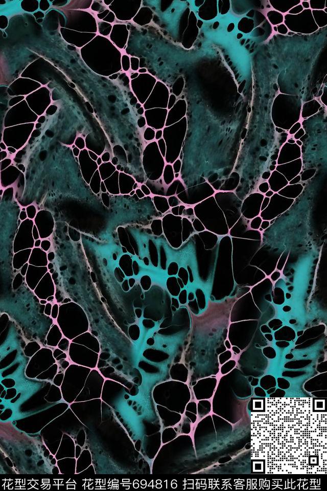 女装抽象肌理数码印花华亿平台下载（图片编号: 694816） - 瓦栏（Walan）