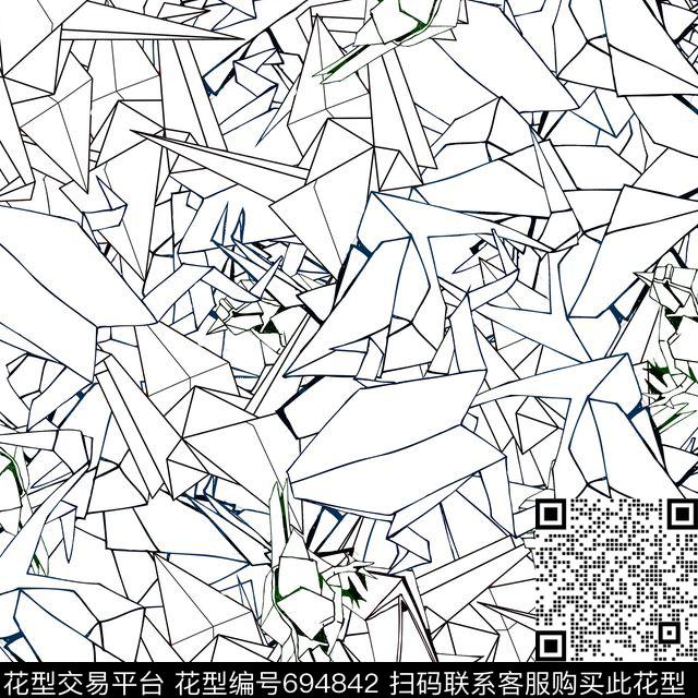 单色黑底黑白传统印花华亿平台下载（图片编号: 694842） - 瓦栏（Walan）