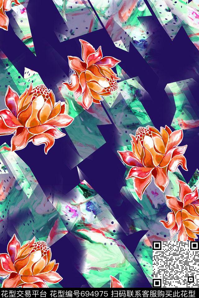 女装花卉立体数码印花华亿平台下载（图片编号: 694975） - 瓦栏（Walan）