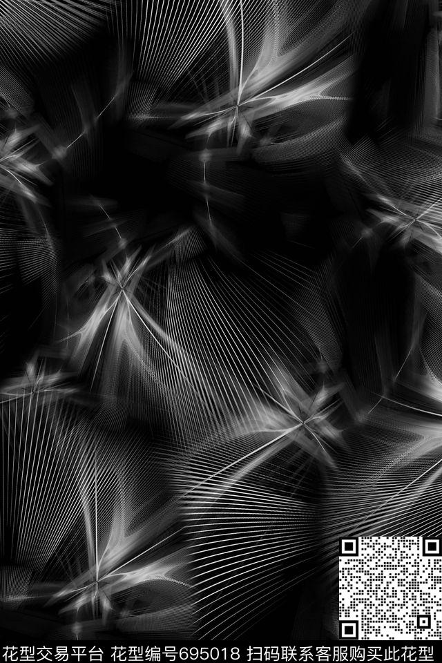抽象光线肌理数码印花华亿平台下载（图片编号: 695018） - 瓦栏（Walan）