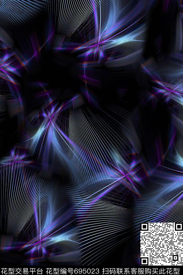 抽象光线肌理数码印花华亿平台下载（图片编号: 695023） - 瓦栏（Walan）