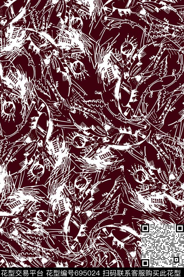 抽象男装休闲传统印花华亿平台下载（图片编号: 695024） - 瓦栏（Walan）