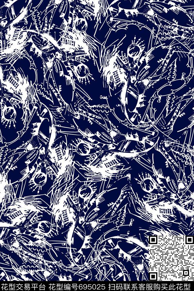 抽象男装休闲传统印花华亿平台下载（图片编号: 695025） - 瓦栏（Walan）