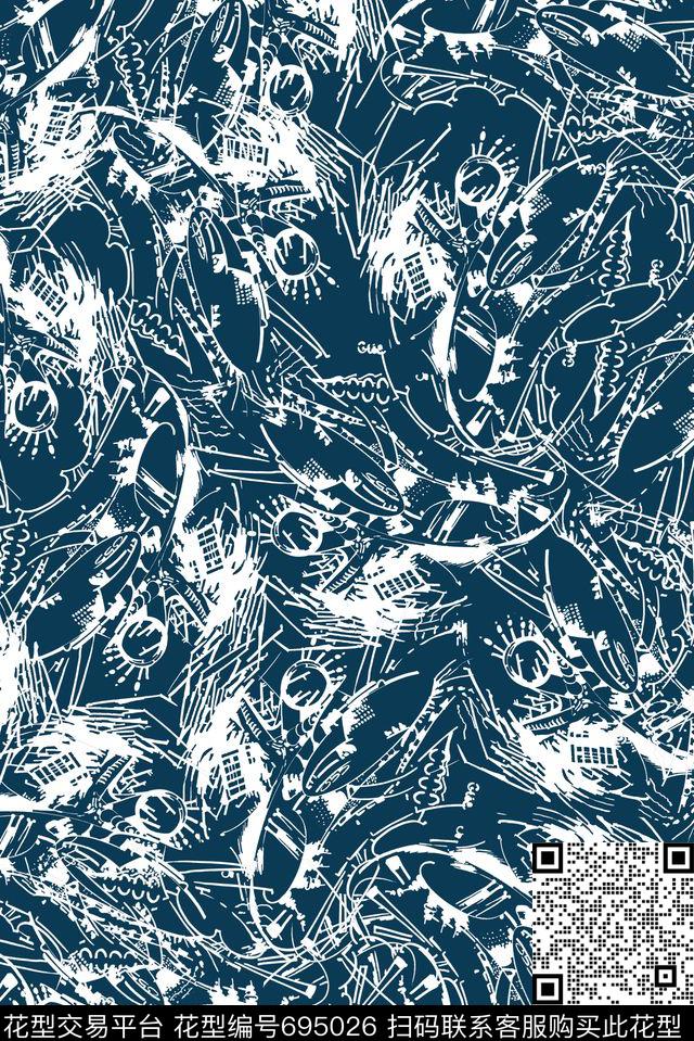 抽象男装休闲传统印花华亿平台下载（图片编号: 695026） - 瓦栏（Walan）