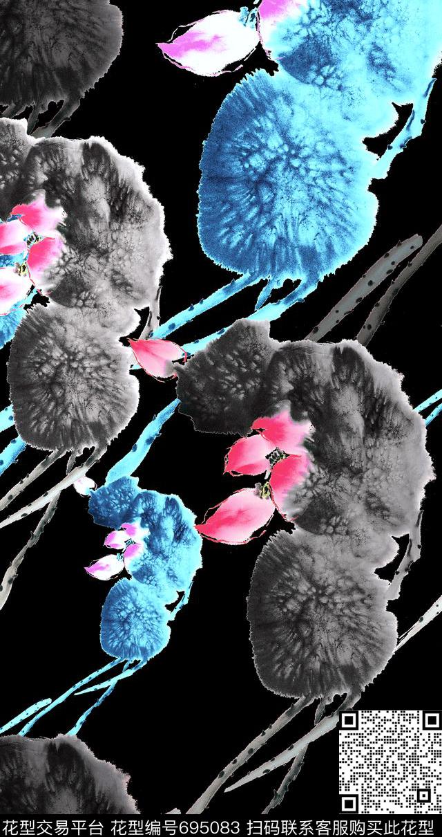 山水画民族风MAX-中国风数码印花华亿平台下载（图片编号: 695083） - 瓦栏（Walan）