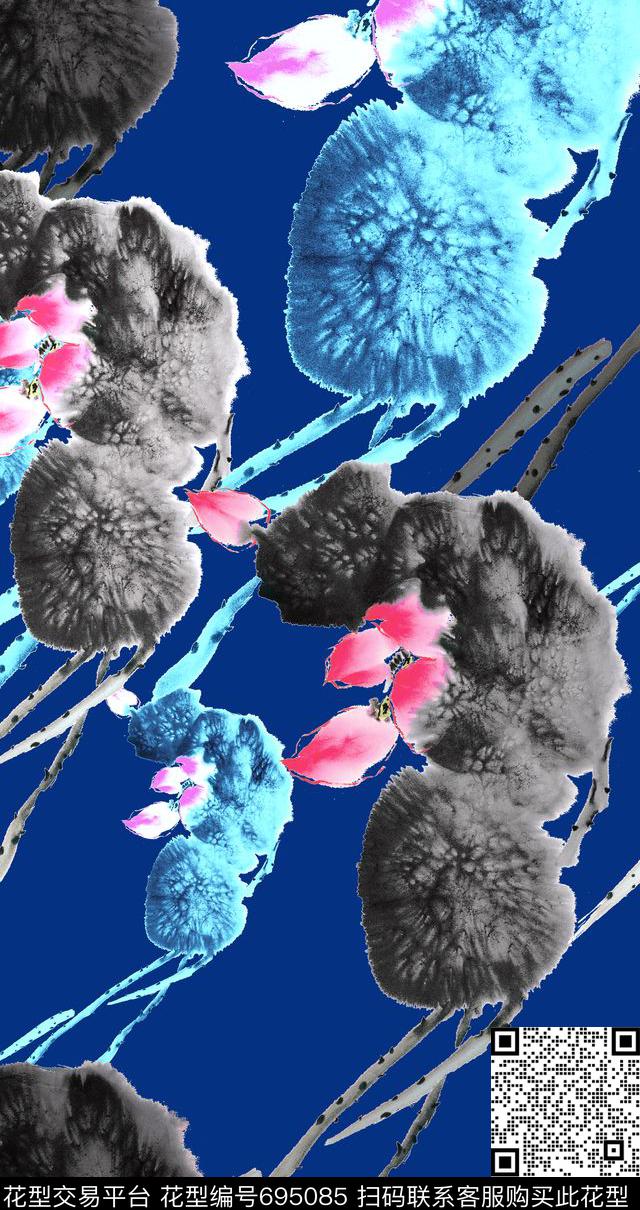 山水画民族风MAX-中国风数码印花华亿平台下载（图片编号: 695085） - 瓦栏（Walan）