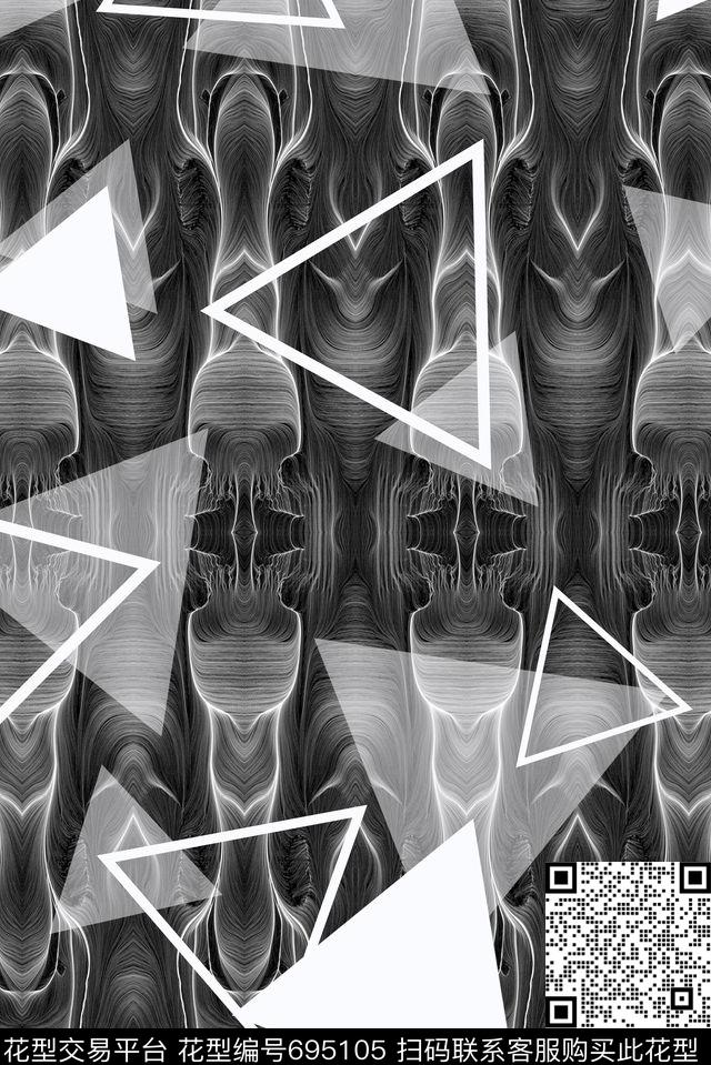 创意流行时尚黑白传统印花华亿平台下载（图片编号: 695105） - 瓦栏（Walan）