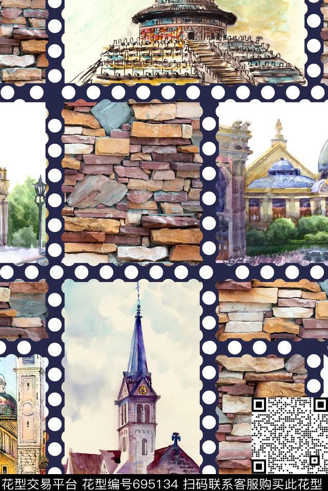 山川建筑森林数码印花华亿平台下载（图片编号: 695134） - 瓦栏（Walan）