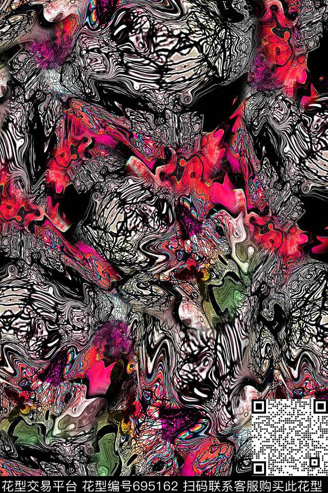 肌理迷彩女装数码印花华亿平台下载（图片编号: 695162） - 瓦栏（Walan）