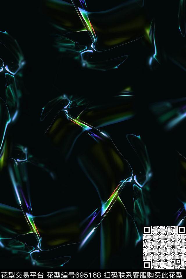 抽象光线女装数码印花华亿平台下载（图片编号: 695168） - 瓦栏（Walan）