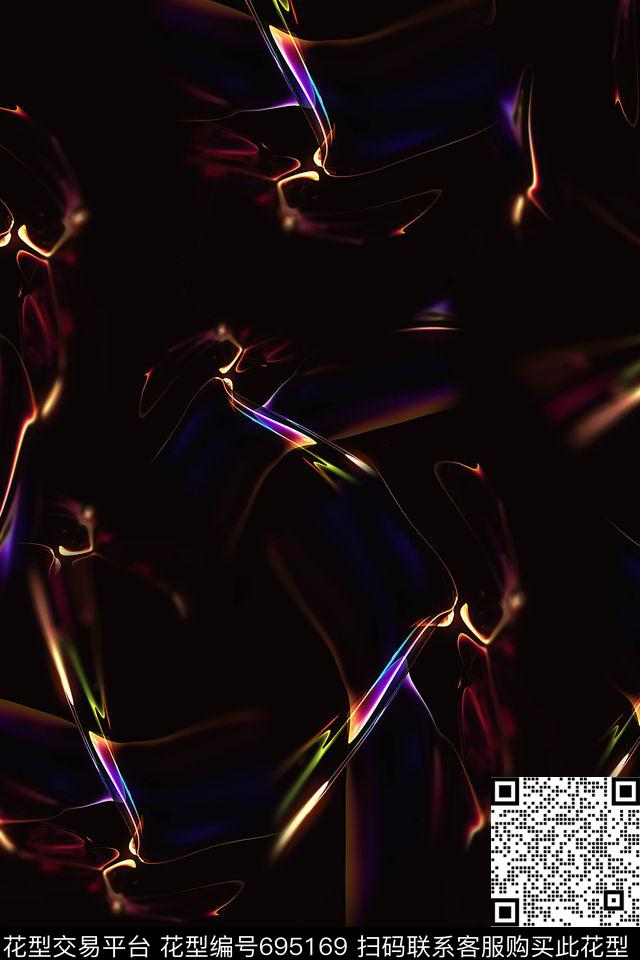 抽象光线女装数码印花华亿平台下载（图片编号: 695169） - 瓦栏（Walan）