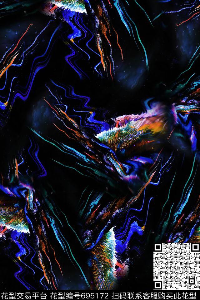 抽象男装肌理数码印花华亿平台下载（图片编号: 695172） - 瓦栏（Walan）