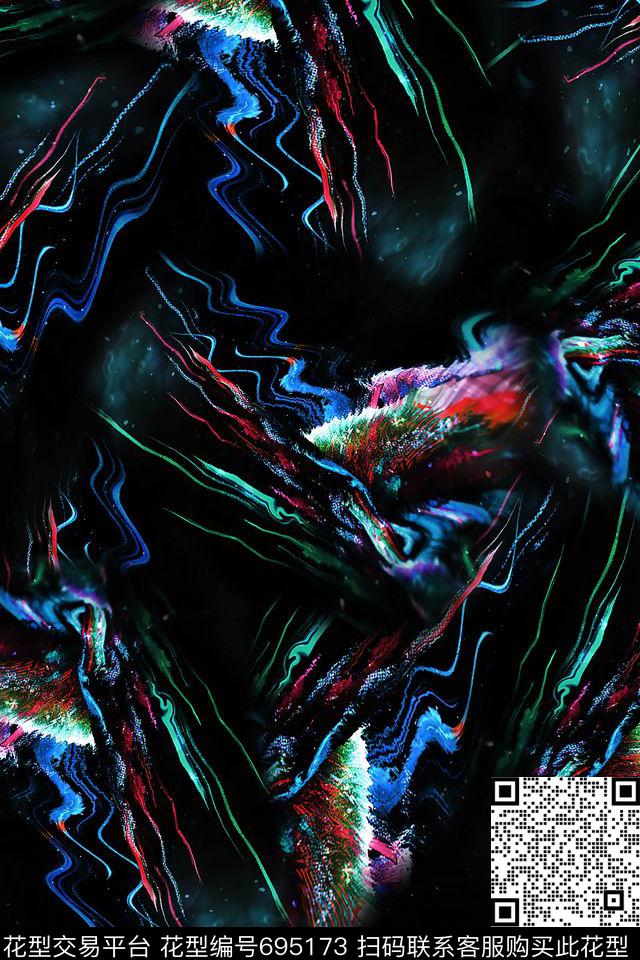 抽象男装肌理数码印花华亿平台下载（图片编号: 695173） - 瓦栏（Walan）