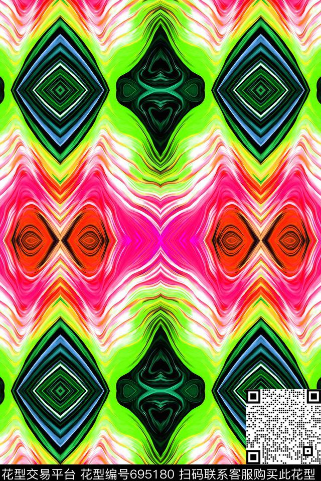 民族风女装肌理数码印花华亿平台下载（图片编号: 695180） - 瓦栏（Walan）