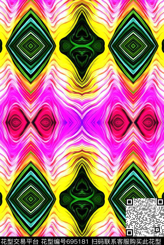 民族风女装肌理数码印花华亿平台下载（图片编号: 695181） - 瓦栏（Walan）