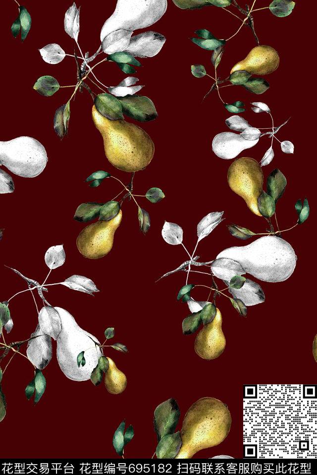 水果田园风休闲风数码印花华亿平台下载（图片编号: 695182） - 瓦栏（Walan）