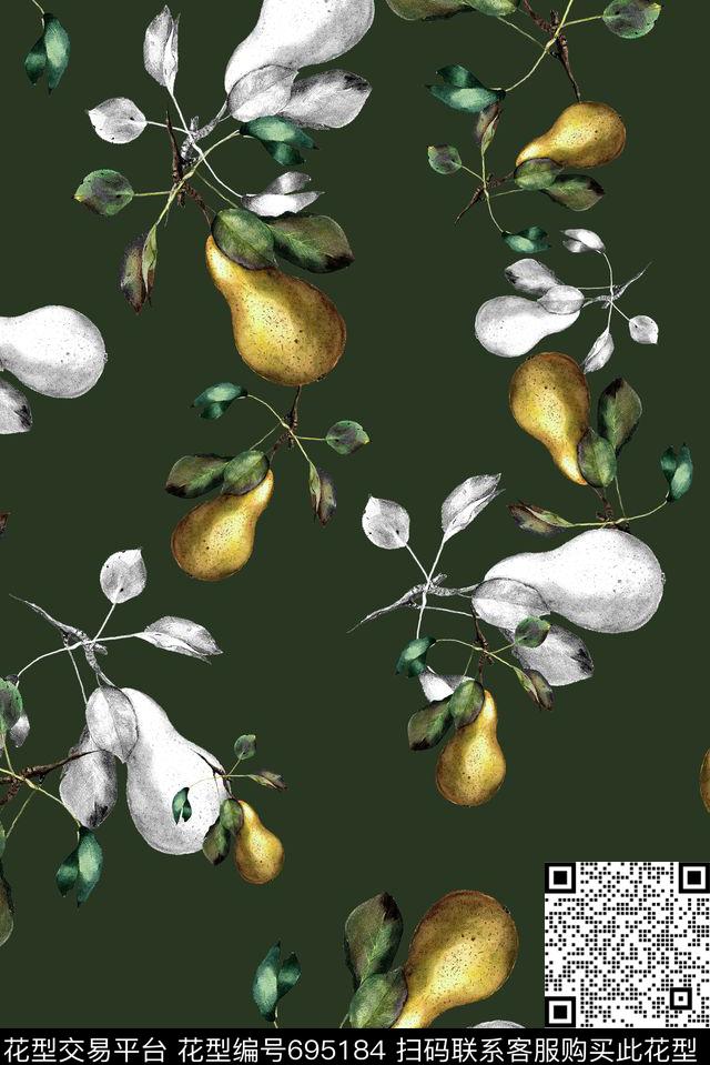 水果田园风休闲风数码印花华亿平台下载（图片编号: 695184） - 瓦栏（Walan）