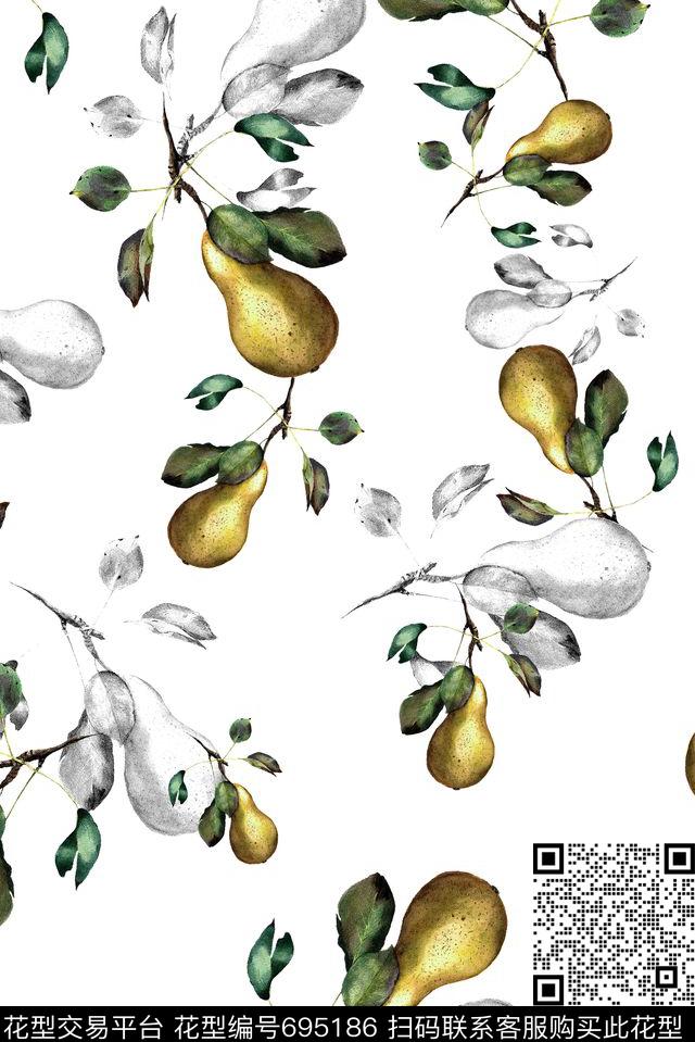 水果田园风休闲风数码印花华亿平台下载（图片编号: 695186） - 瓦栏（Walan）