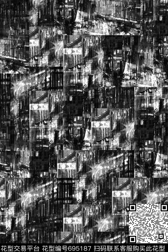 抽象女装男装数码印花华亿平台下载（图片编号: 695187） - 瓦栏（Walan）