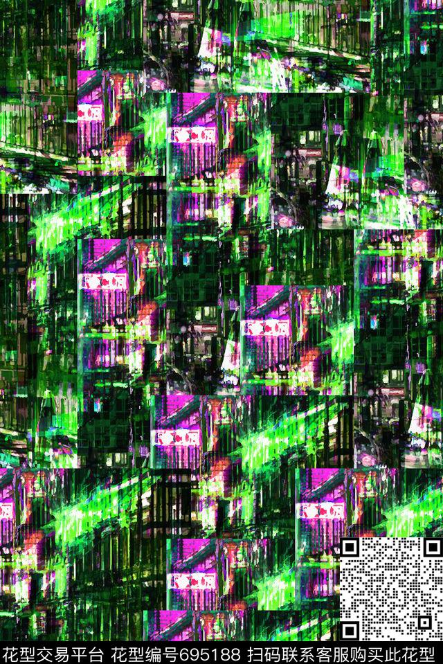 抽象女装男装数码印花华亿平台下载（图片编号: 695188） - 瓦栏（Walan）