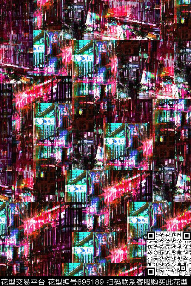 抽象女装男装数码印花华亿平台下载（图片编号: 695189） - 瓦栏（Walan）