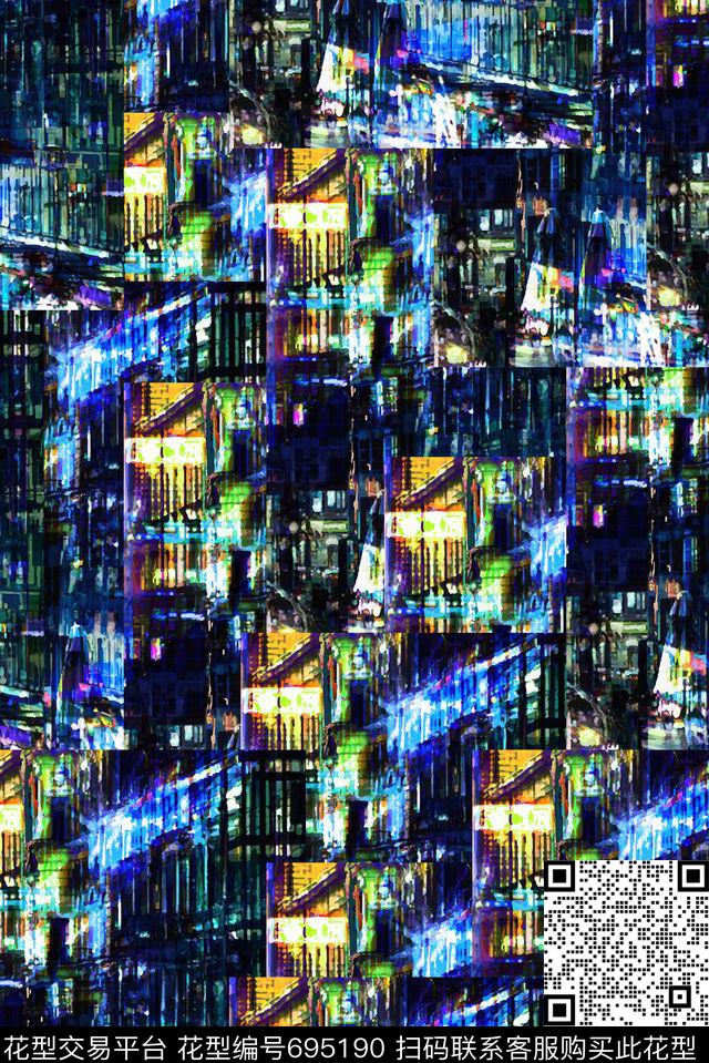 抽象女装男装数码印花华亿平台下载（图片编号: 695190） - 瓦栏（Walan）