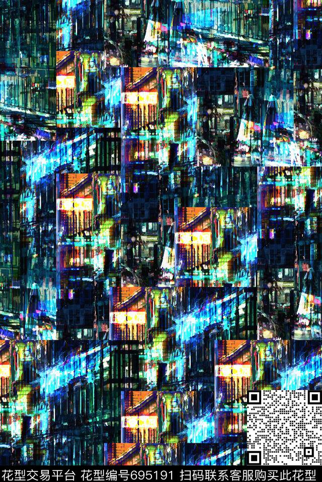 抽象女装男装数码印花华亿平台下载（图片编号: 695191） - 瓦栏（Walan）