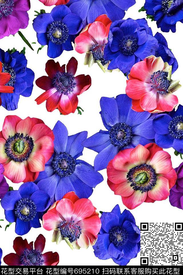 浪漫花卉小碎花花朵数码印花华亿平台下载（图片编号: 695210） - 瓦栏（Walan）