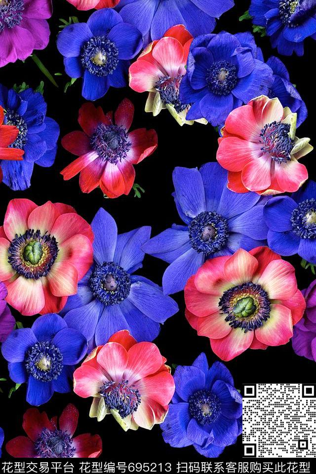 浪漫花卉小碎花花朵数码印花华亿平台下载（图片编号: 695213） - 瓦栏（Walan）