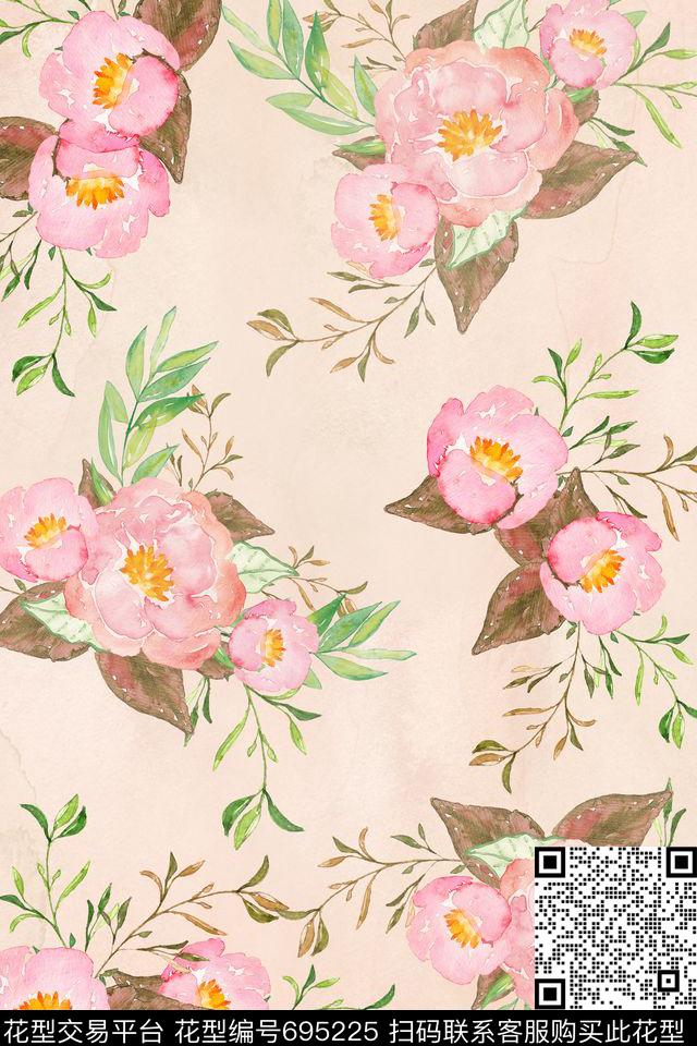 花卉花鸟乱花数码印花华亿平台下载（图片编号: 695225） - 瓦栏（Walan）