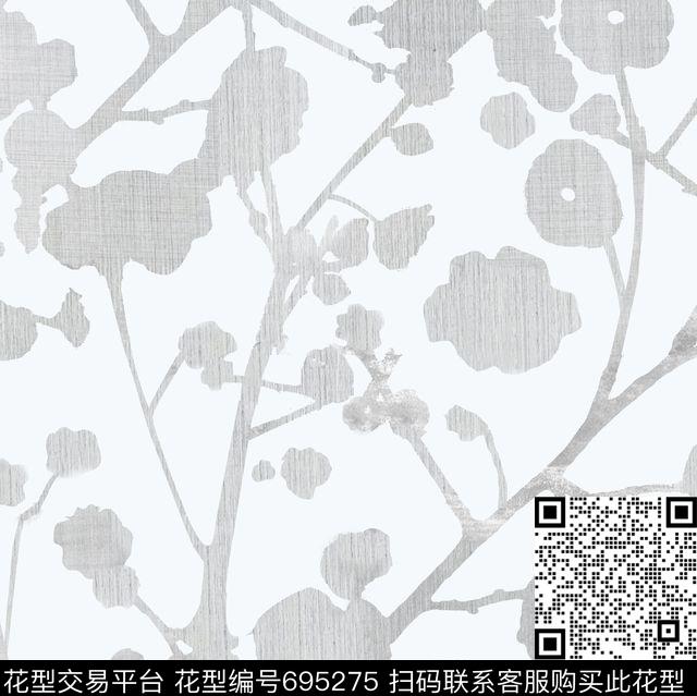 抽象花欧式花卉数码印花华亿平台下载（图片编号: 695275） - 瓦栏（Walan）