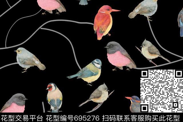 羽毛翅膀动物数码印花华亿平台下载（图片编号: 695276） - 瓦栏（Walan）